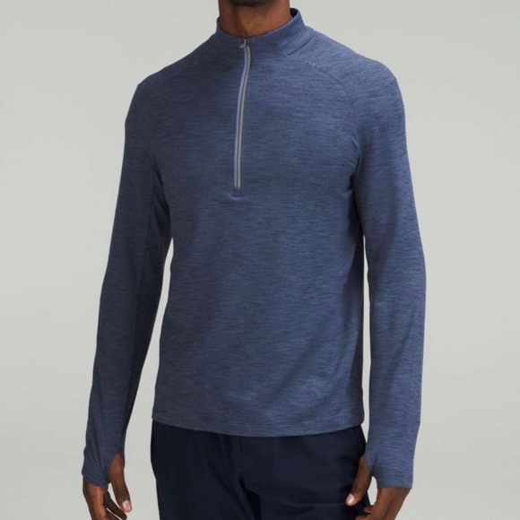 Lululemon Surge Warm Half Zip Long Sleeve Shirt - Men's Size S - Blue - Picture 1 of 12